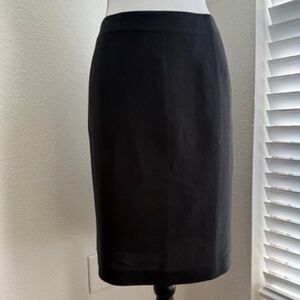 Karen Millen Women's Midi Skirt Black Linen Straight Pencil Size 16 Pre-Love